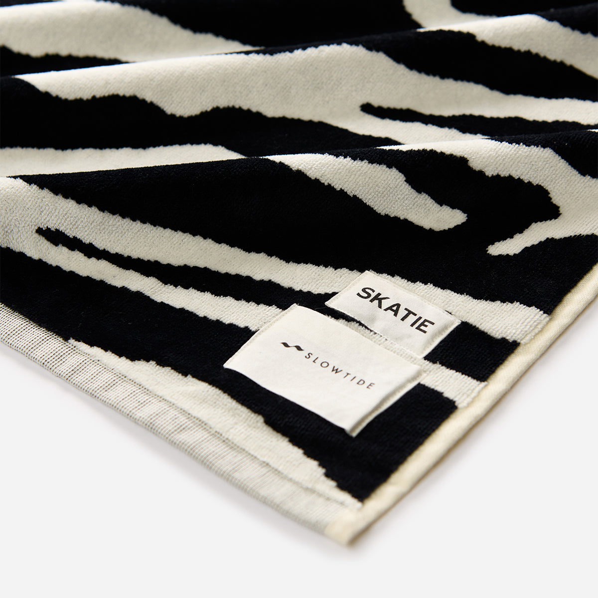 Skatie Zebra Premium Woven Towel | Skatie x Slowtide