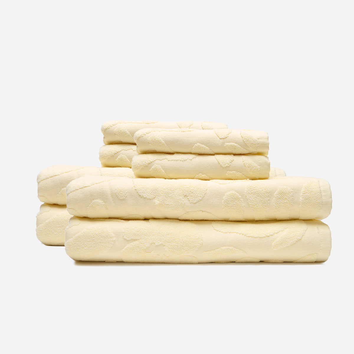 Sunny Sculpted Bath Towel Bundle (4+4) - Cream