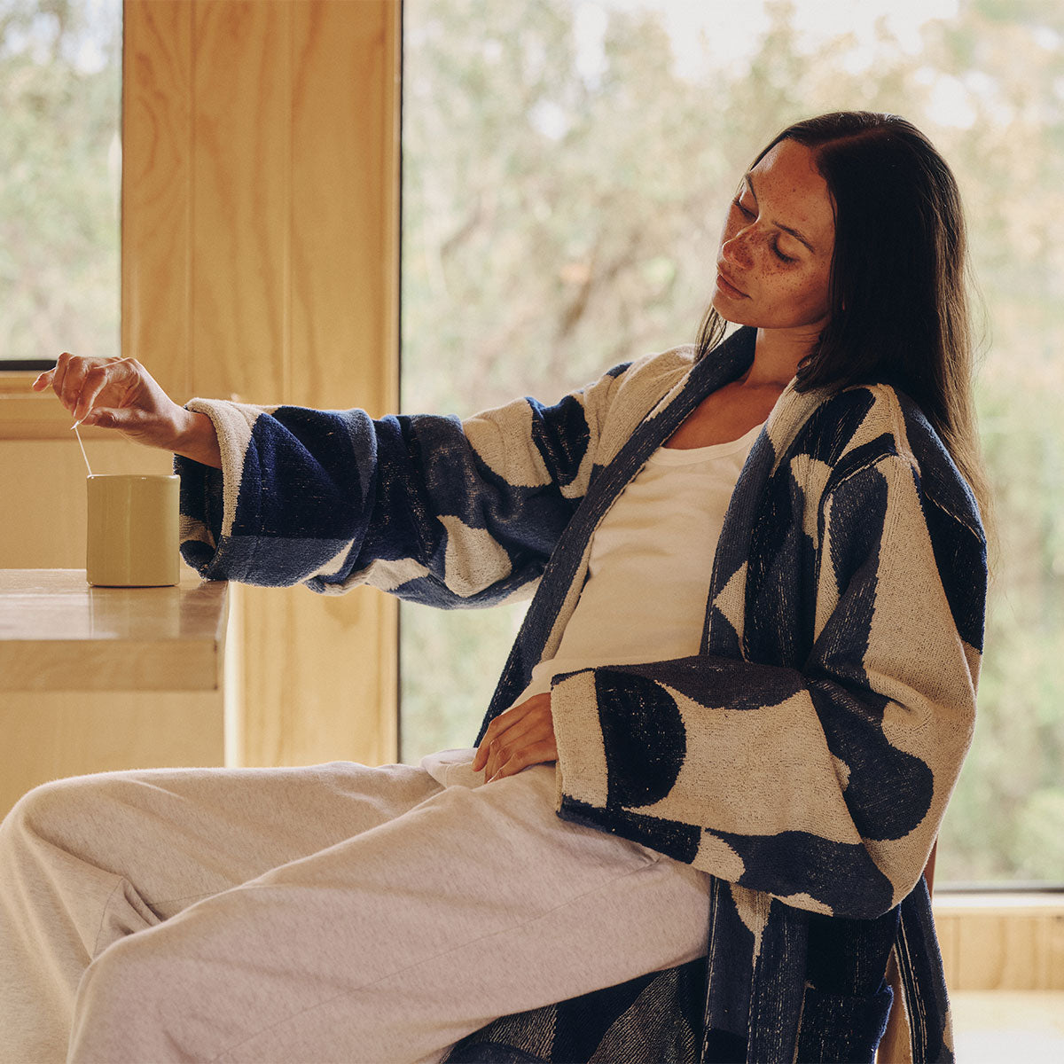 Robbie Bath Robe - Indigo | Robbie Simon x Slowtide