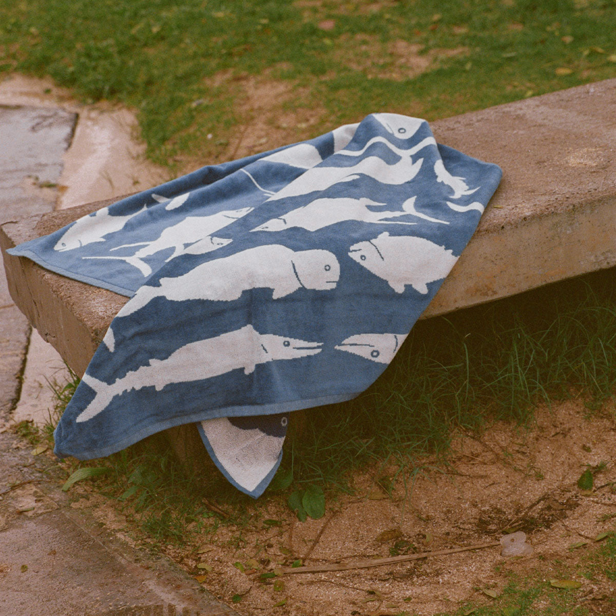 Big Game Woven Towel - Dove Blue