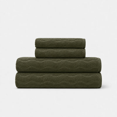 Slowtide Sculpted Bath Towel Bundle (2+2) - Avo