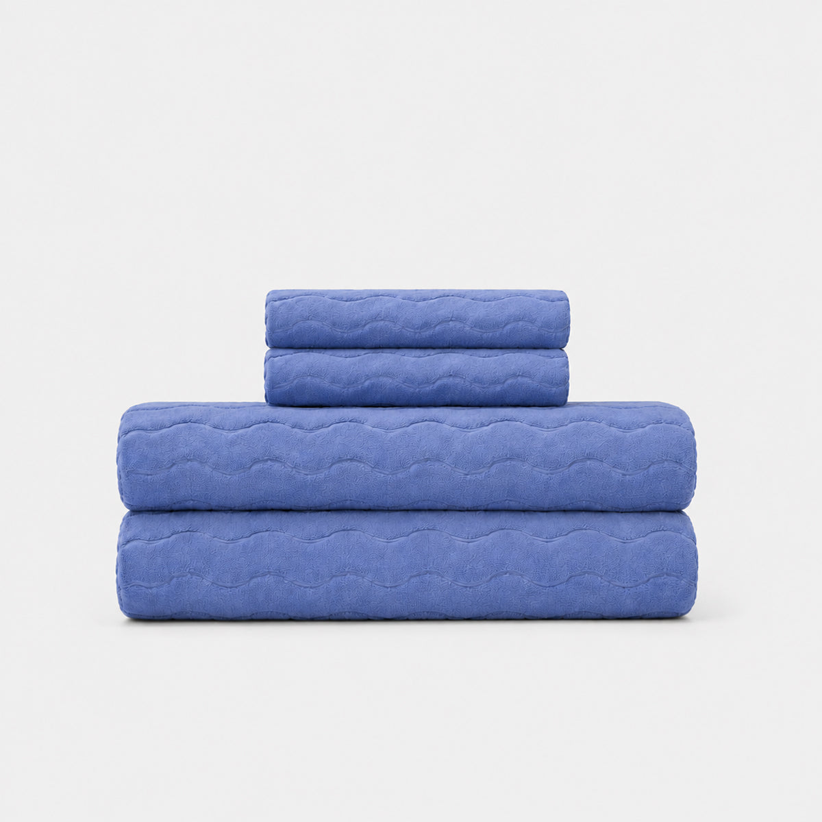 Slowtide Sculpted Bath Towel Bundle (2+2) - Dove Blue