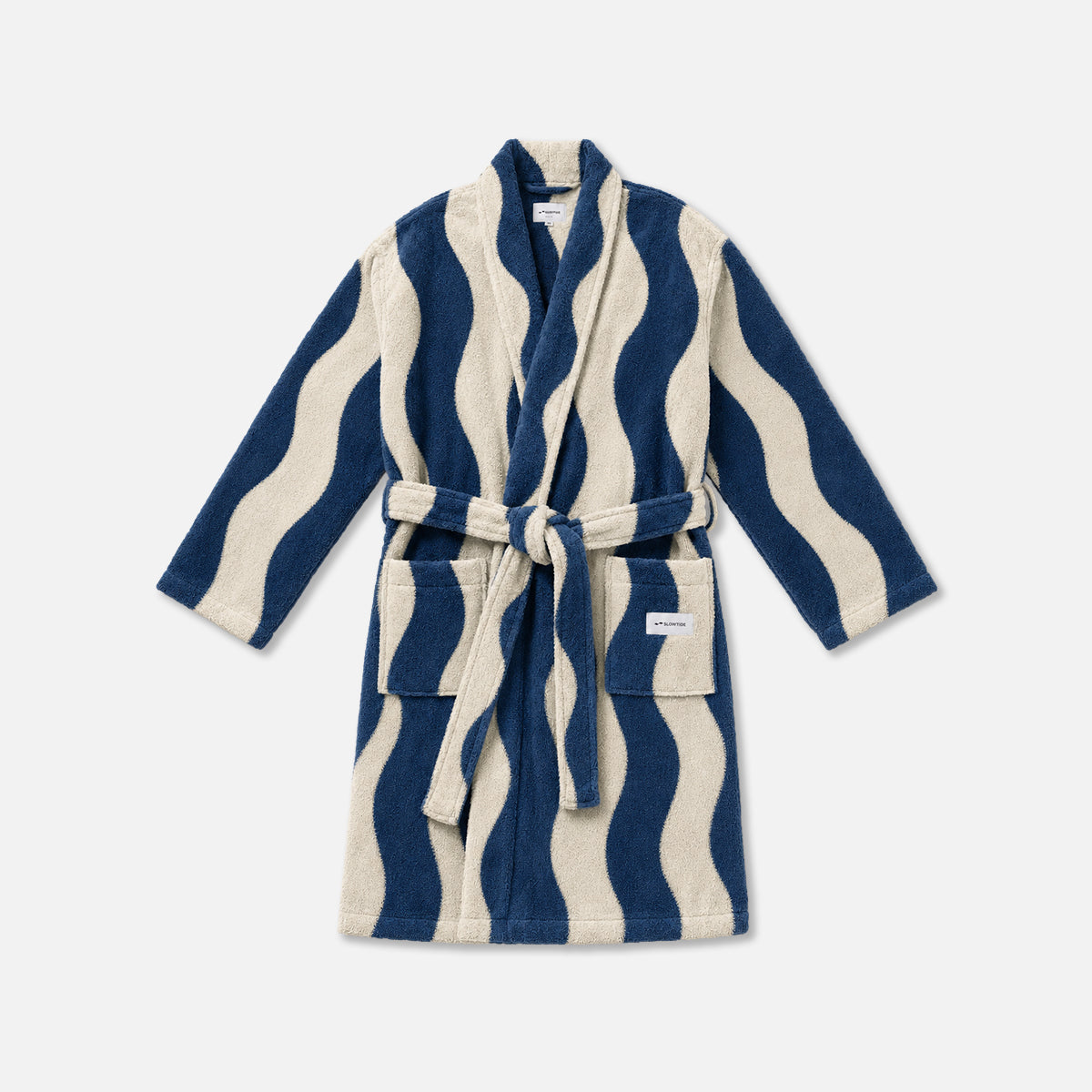 Slowtide Stripe Bath Robe - Indigo