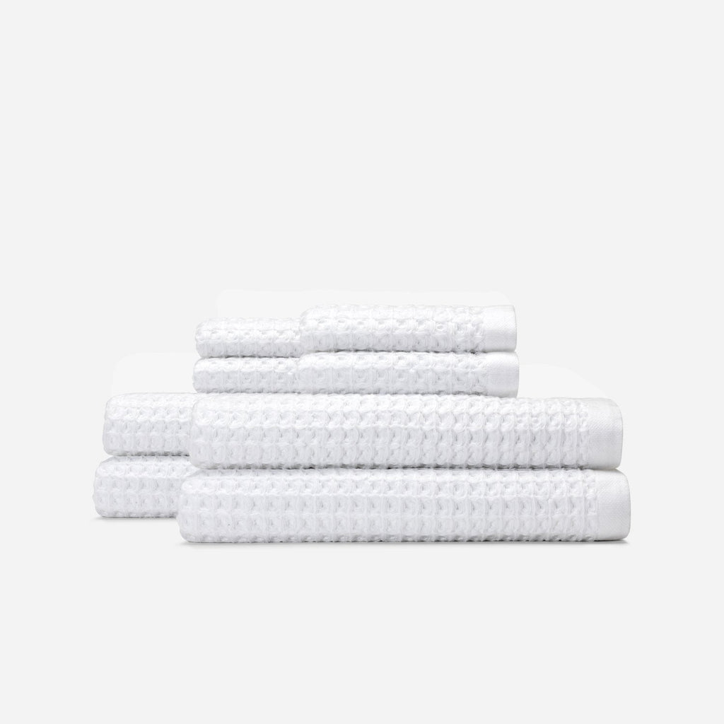 Guild Waffle Towel Four-Piece Bundle - White - Slowtide