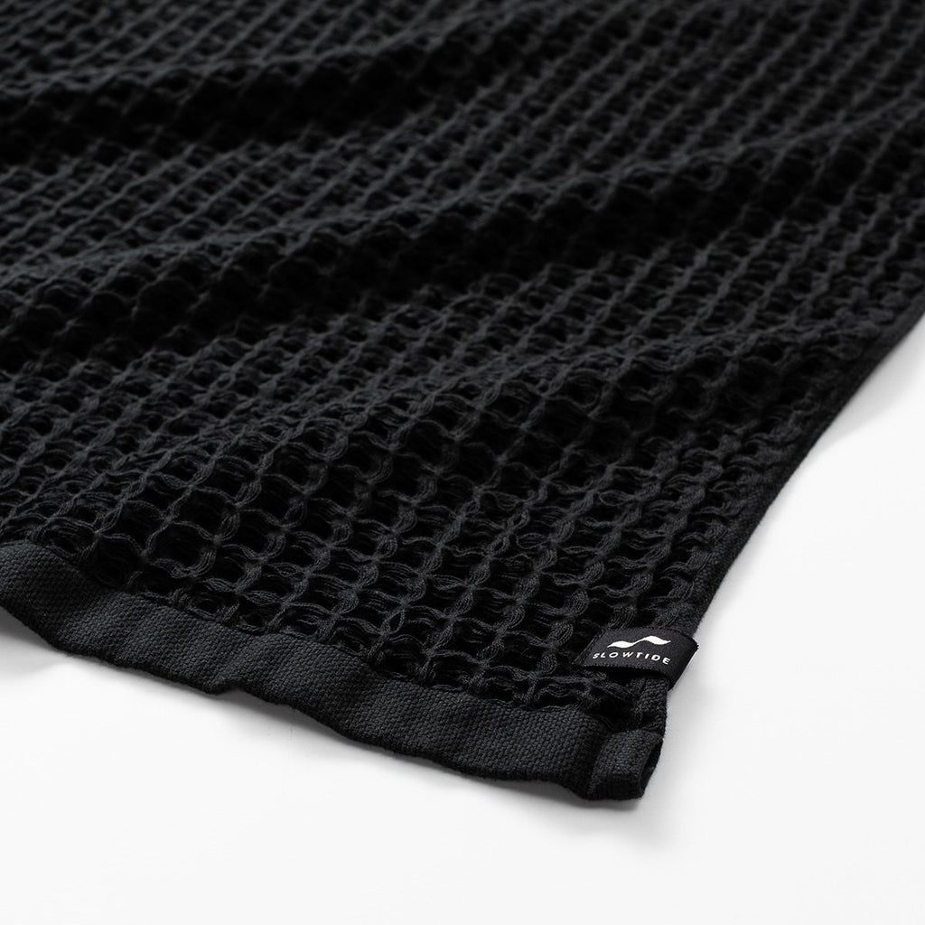 Guild Waffle Towel - Black - Slowtide