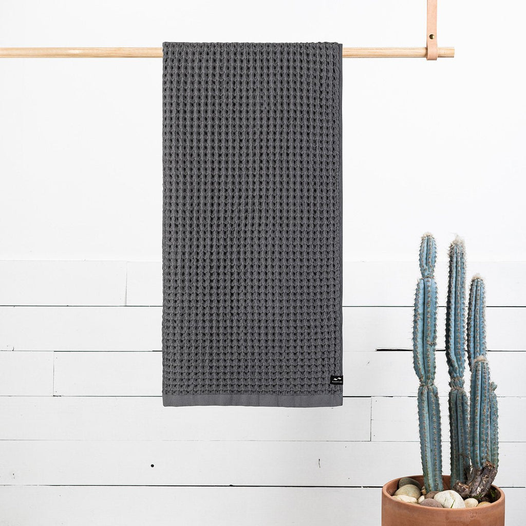 Guild Waffle Towel - Charcoal - Slowtide